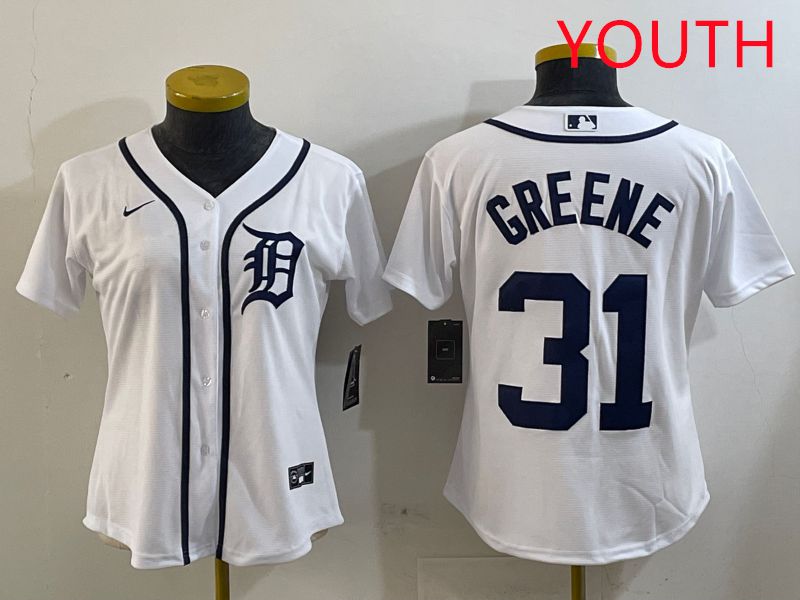 Youth Detroit Tigers 31 Greene White Game 2025 Nike MLB Jersey style 1